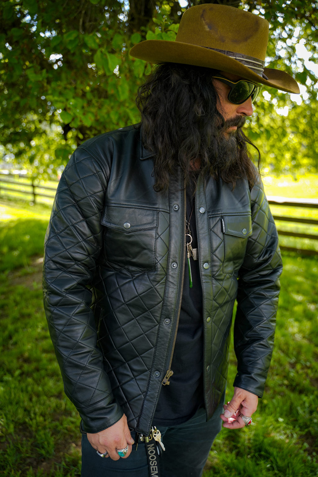 Lords x Cleaver Culture Regulator Jacket - Black Leather Sherpa