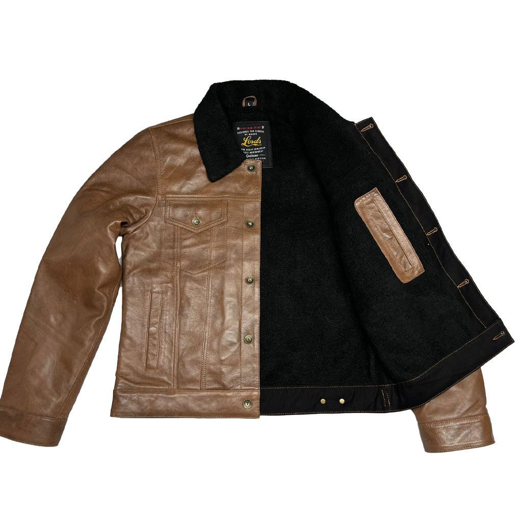 Lords x Cleaver Culture Steazy Ryder Jacket - Brown Leather Sherpa