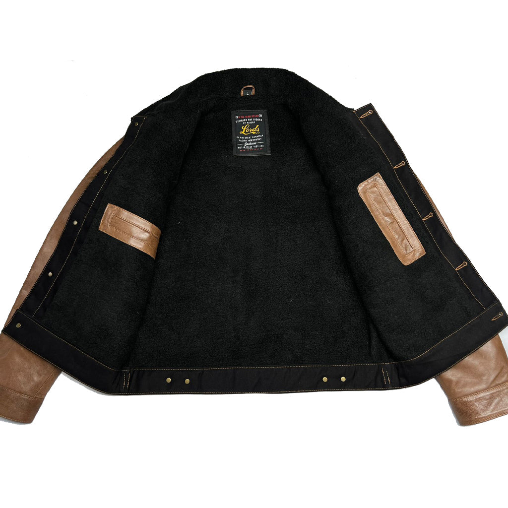 Lords x Cleaver Culture Steazy Ryder Jacket - Brown Leather Sherpa