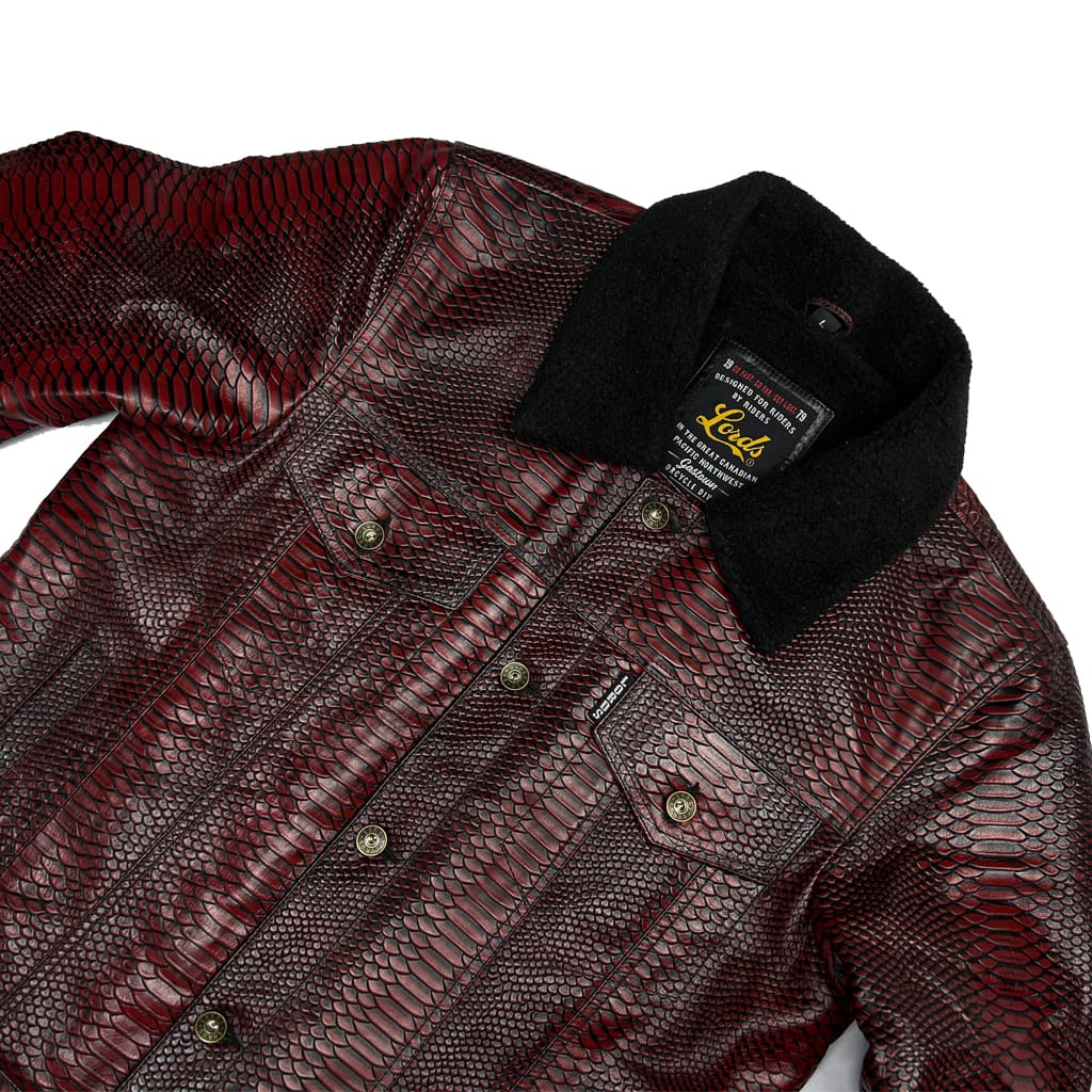 Lords x Cleaver Culture Steazy Ryder Jacket - Ox Blood Dragon Leather Sherpa