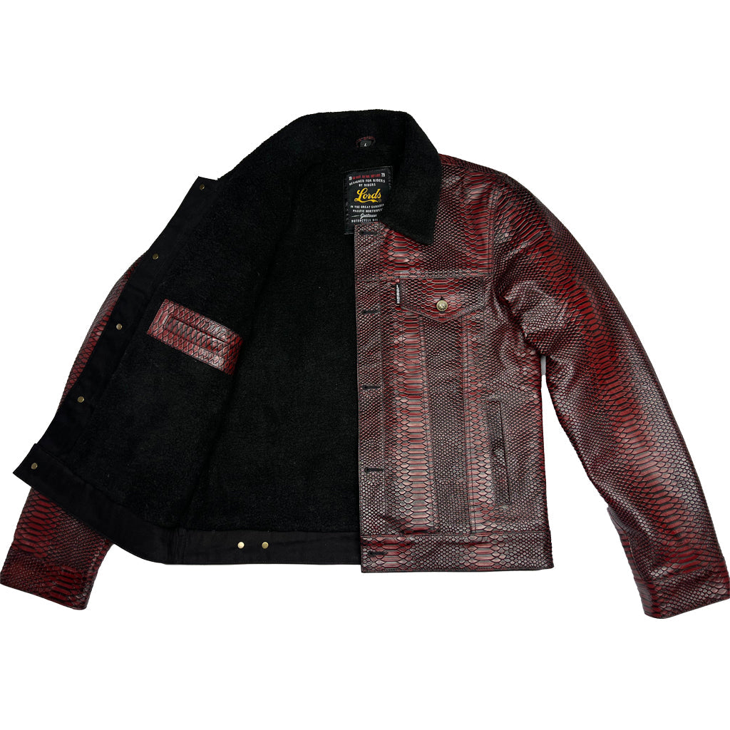 Lords x Cleaver Culture Steazy Ryder Jacket - Ox Blood Dragon Leather Sherpa