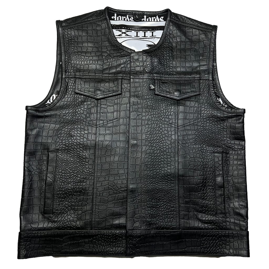 Lords x Cleaver Culture Moto Vest - Black Crocodile