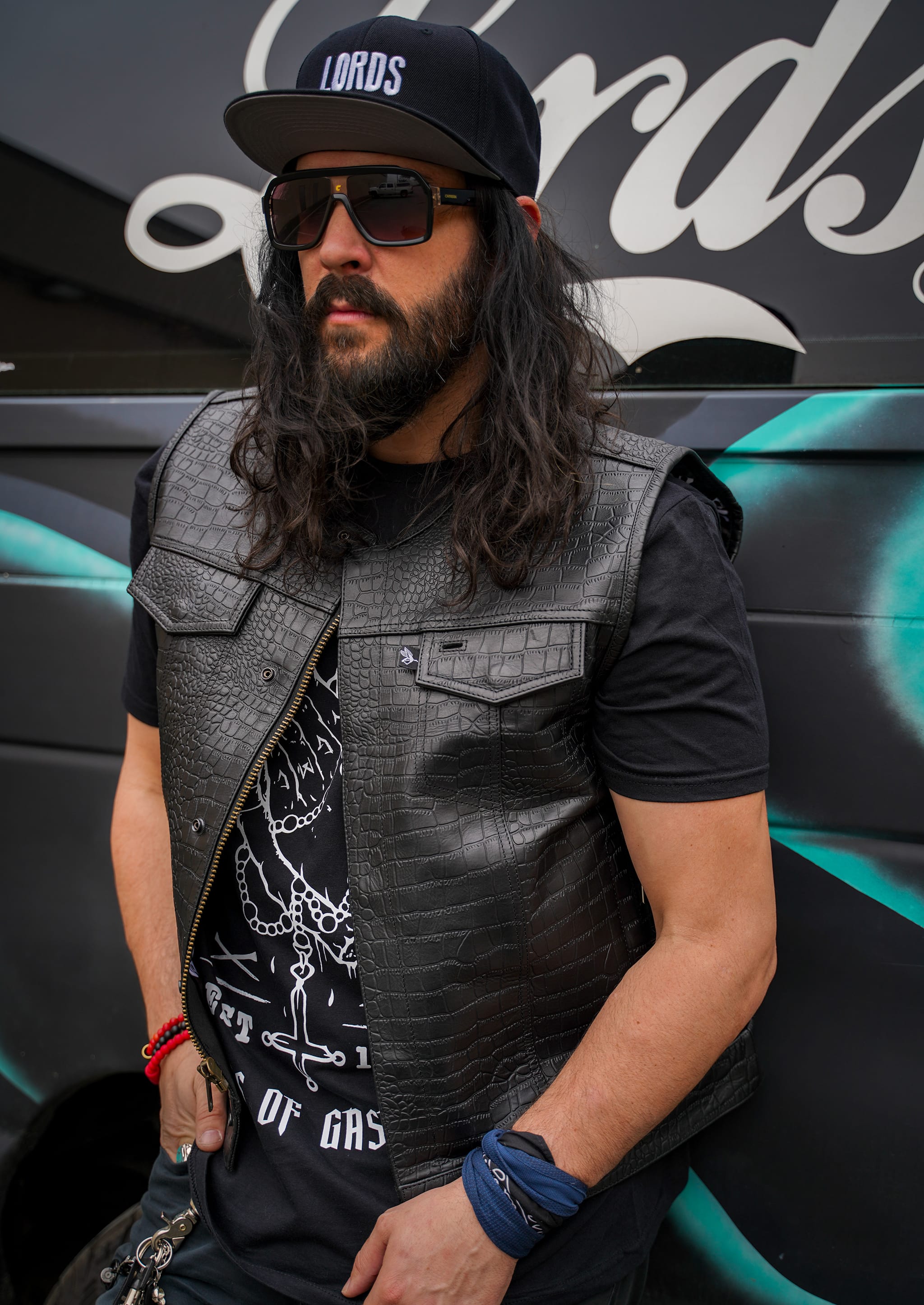 Lords x Cleaver Culture Moto Vest - Black Crocodile