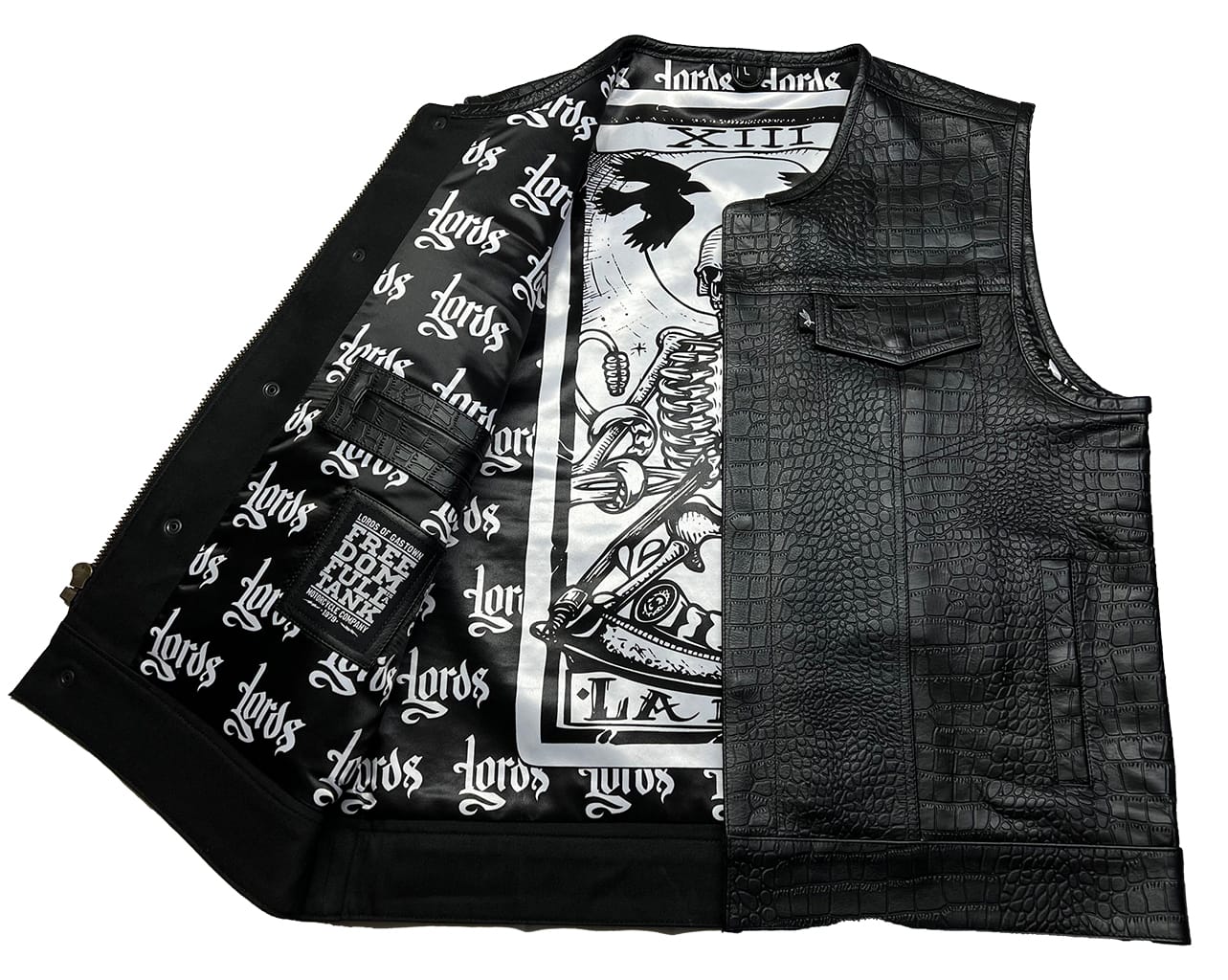 Lords x Cleaver Culture Moto Vest - Black Crocodile
