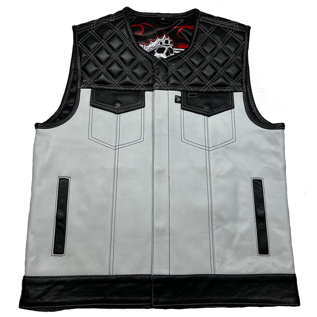 Lords x Cleaver Culture Moto Vest - White/Black Leather