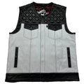Lords x Cleaver Culture Moto Vest - White/Black Leather