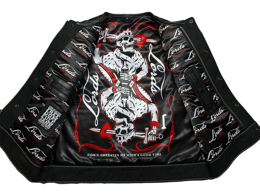 Lords x Cleaver Culture Moto Vest - White/Black Leather